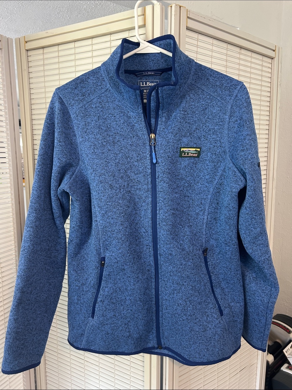 L.L. Bean Heathered Blue Women's Full-Zip Fleece